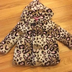Girls size 3/4 leopard coat